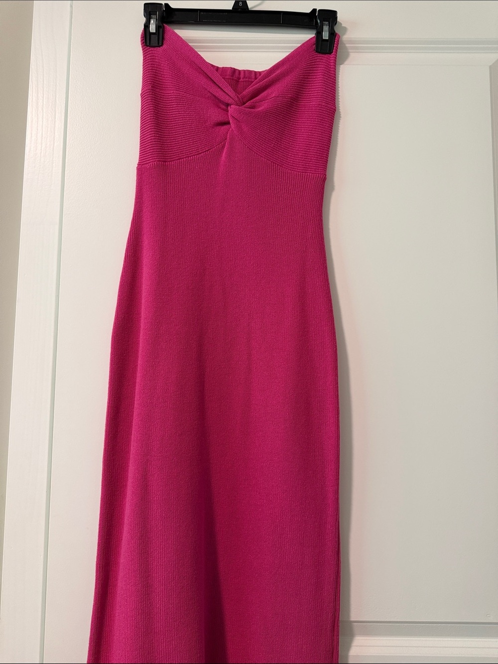 Amazon Strapless Twist-Front Maxi Dress in Bright Pink
